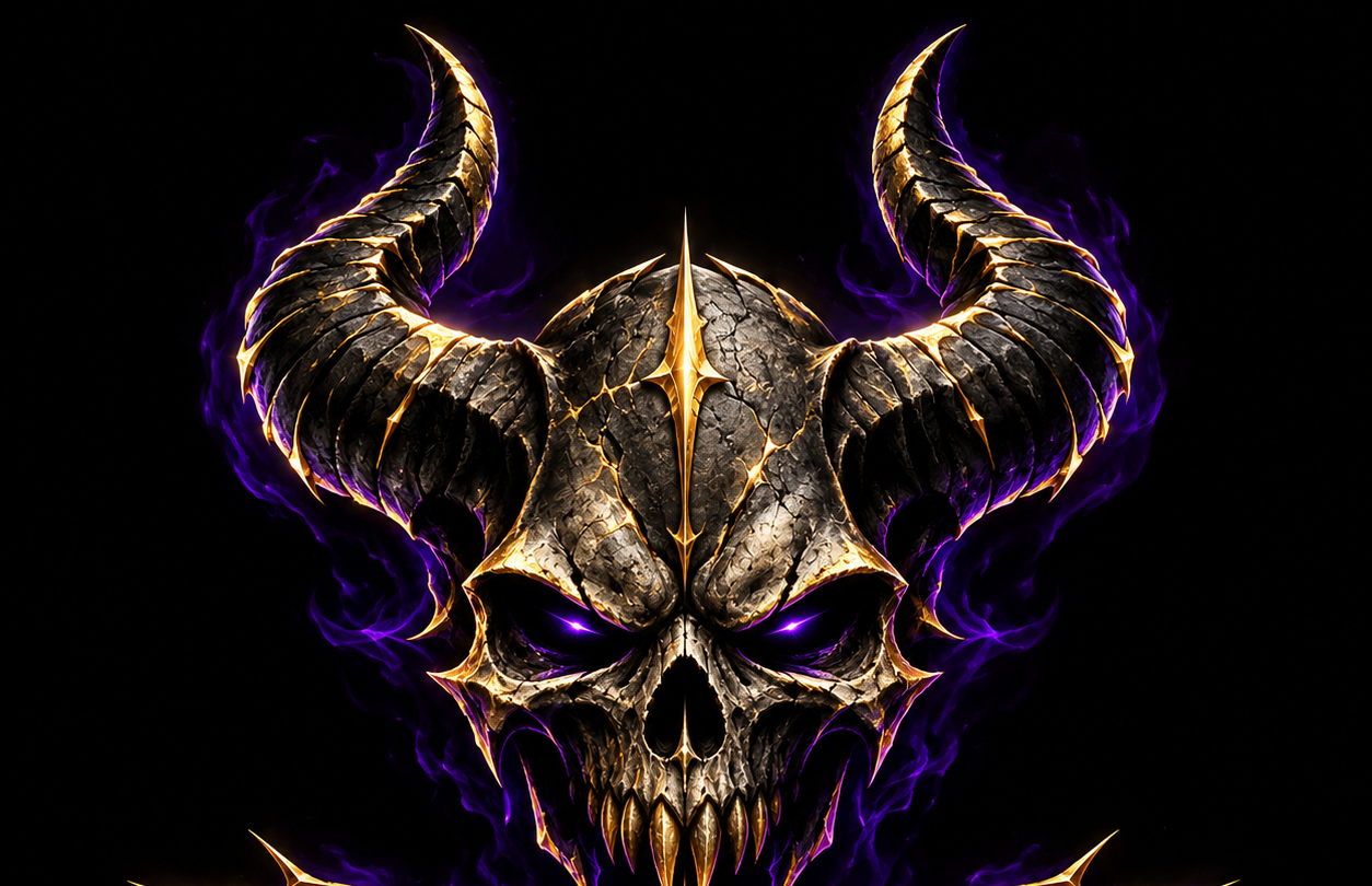 DAIMN horned skull emblem